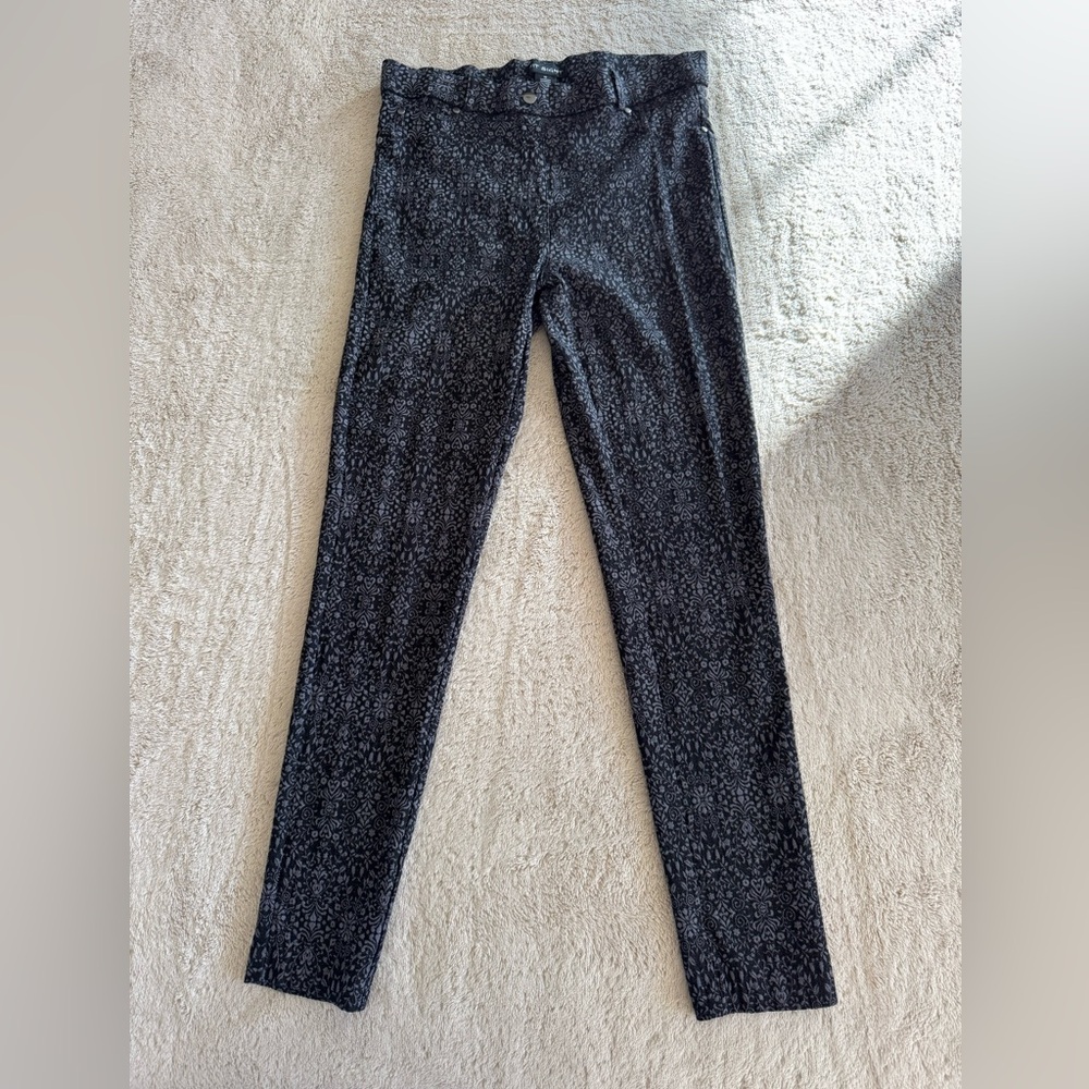 Fit Sight Black Patterned Jeggings Size 10